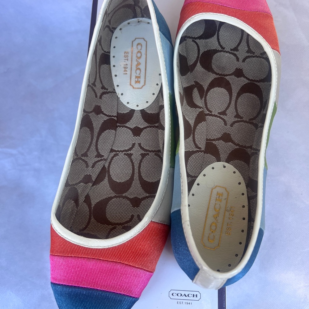 Coach Women's Colorful Striped Flats